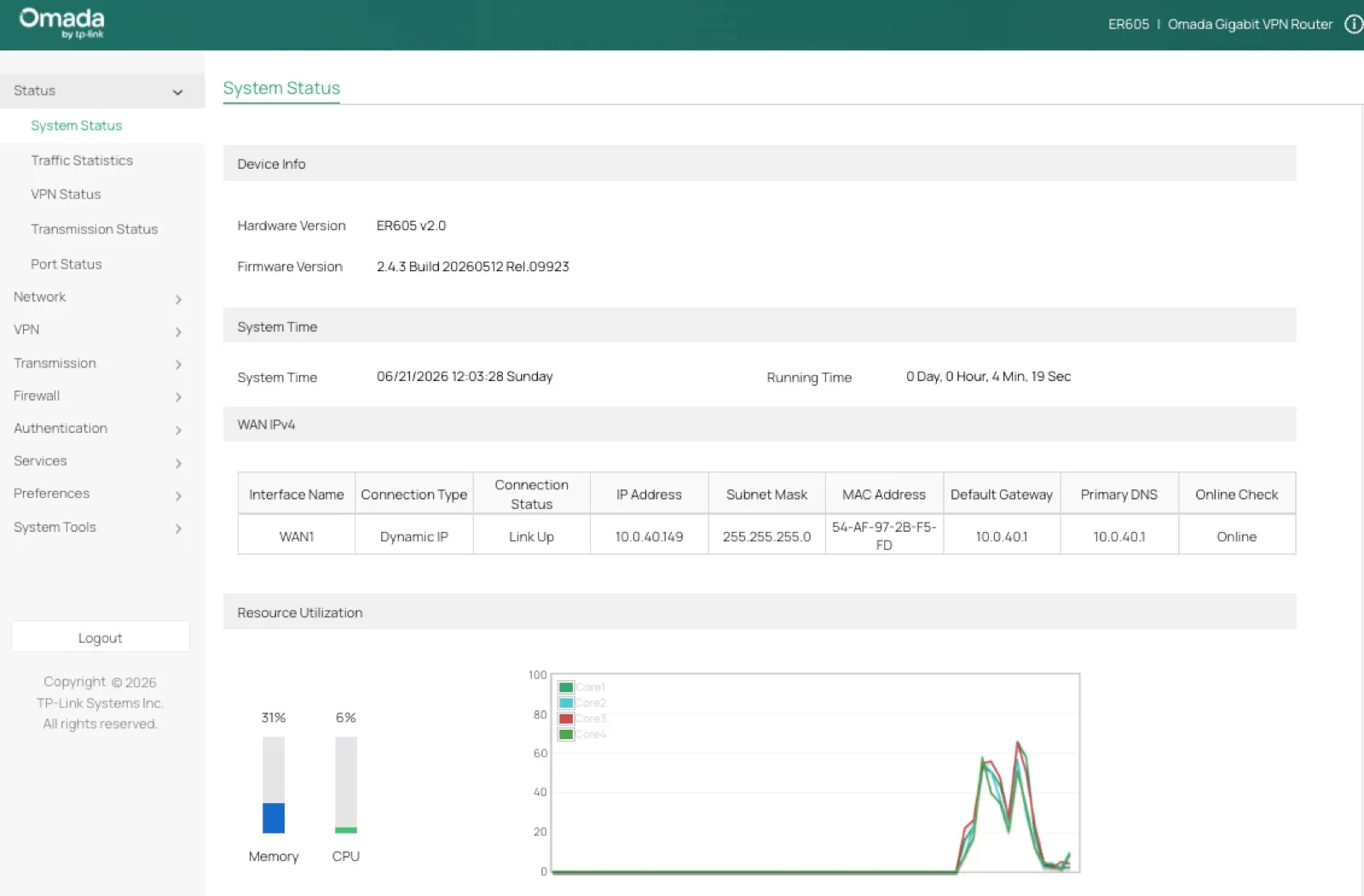 TP-Link Omada ER605 Gigabit VPN Router - Like New - Latest Firmware v2.4.3 - Gallery Image 3